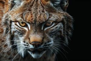 A close up of a lynx looking at the camera photo