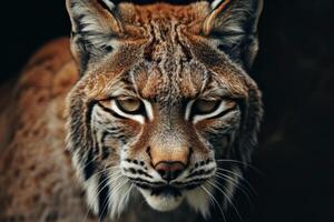 A close up of a lynx looking at the camera photo