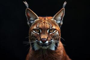 A lynx cat is looking at the camera photo