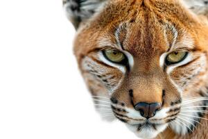 A close up of a lynx looking at the camera photo