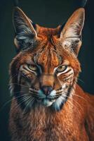 A lynx cat with big eyes and long ears photo