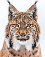 A close up of a lynx looking at the camera photo