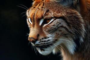A close up of a lynx looking to the side photo