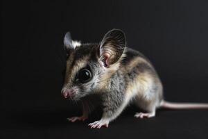 A small sugar glider on a black background photo