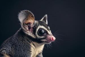 A sugar glider is looking at the camera photo