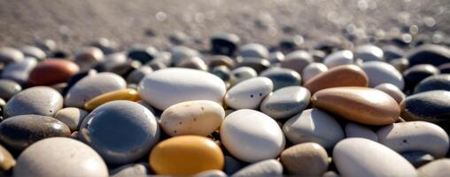 Pebbles on the beach photo