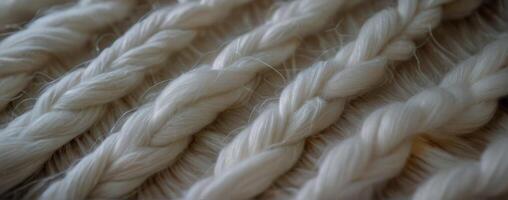 A close up of some white yarn photo