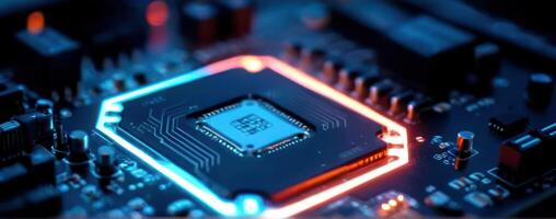An image of a cpu with colorful lights on it photo