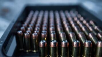 Ammo cartridges in a box photo