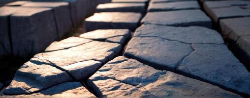 A close up of some rocks on the ground photo