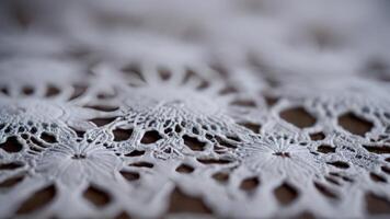 A close up of white lace photo