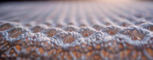 A close up image of white threads photo