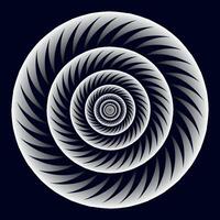 Abstract cogwheels spiral into infinity. Abstract concentric circle. vector