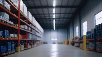 A warehouse full of pallets and boxes photo