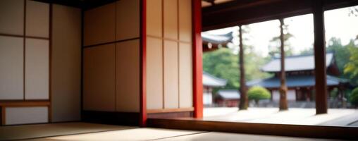 A japanese room with an open door photo
