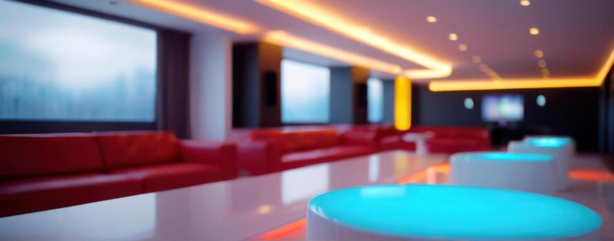 A room with couches and tables photo