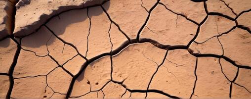 Cracks in a dry land photo