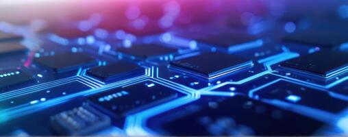A close up of an electronic circuit board photo