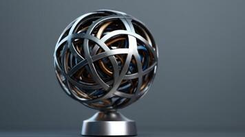 A 3d rendering of an abstract metal sculpture photo
