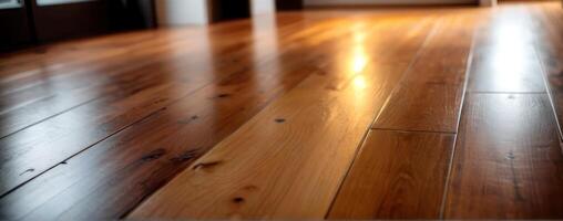 A close up of wood floors with light shining on them photo