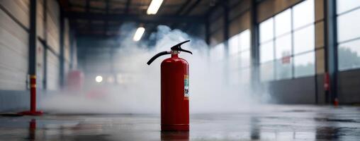 Fire extinguisher in a warehouse photo