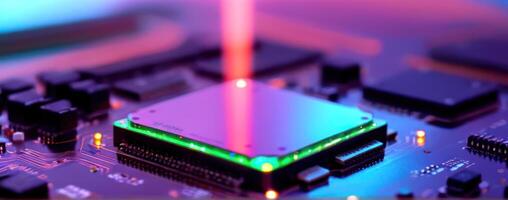 An image of a cpu with colorful lights on it photo