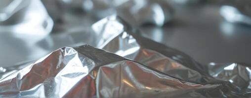 A pile of aluminum foil with mountains on it photo