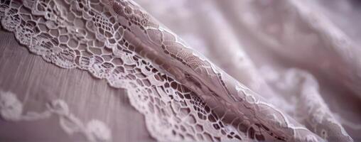Close up of lace on a fabric photo