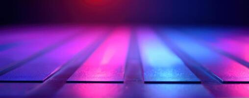 A close up of blue and purple lights on the floor photo