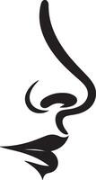 Nose in profile simple icon vector