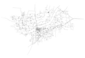 Xian China,accurate map, detail Streets Roads Map,editable element template image for marketing ,product ,wall art vector