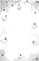 Halloween background with Ghost and Spider concept, Editable Template vector