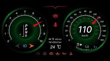 Speedometer speed car auto dashboard design. Speed meter abstract technology. vector