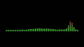 audio espectro dentro anos 90 estilo. audio onda digital equalizador. abstrato digital onda padronizar com néon luzes, Preto fundo. video