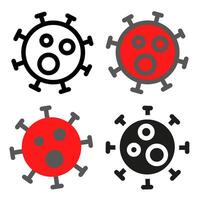 Virus icon. Viruses and bacteria set of different icons. Designing virus signs. vector
