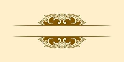 Ornate vintage frame and scroll element. vector