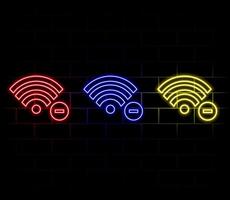 Wi-Fi neon effect icon, signal, connect, internet, symbol, vector