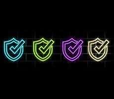 Beautiful color tick icon on a black abstract background. vector
