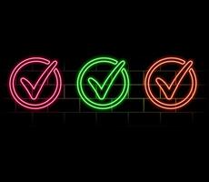 Right check marks. Checkmark red icons, isolated. Simple check marks. Checklist symbols vector