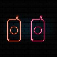 neon Banner Cold Drinks. Glowing Blue Font. Modern Alphabet Letters and Numbers set vector