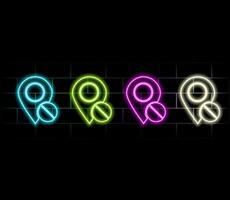 Glowing neon line Map pin icon isolated on black background. Navigation, pointer, location, map, gps, direction, place, compass, search concept. Illustration vector