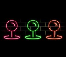 Map pinpoint neon light icon. GPS. Geolocation. Glowing sign with alphabet, numbers and symbols. isolated illustration vector