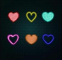 Blue glowing digital heart from glowing points. Cybernetic particle neon heart symbol. Cardiology, healthcare concept. vector