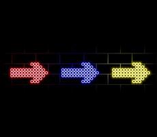 Neon arrows set of 4 color icons. Arrow icon. Arrow collection. Arrow. Cursor. Modern simple arrows. vector