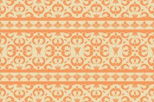 Damask floral fabric seamless patterns for Cross Stitch, carpets and cloth vector