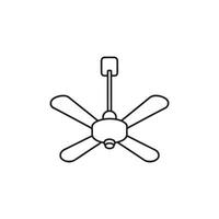 Ceiling fan outline icon. vector