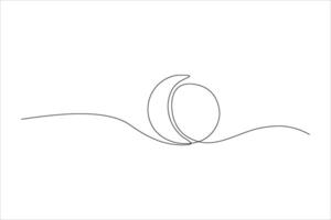moon continuous line illustration vector