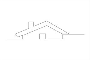 continuous line illustration of a house vector