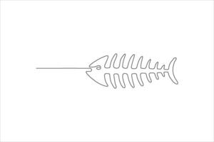 fish bone continuous line illustration vector