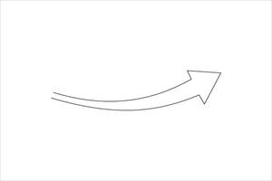 upward curved arrow continuous line illustration vector